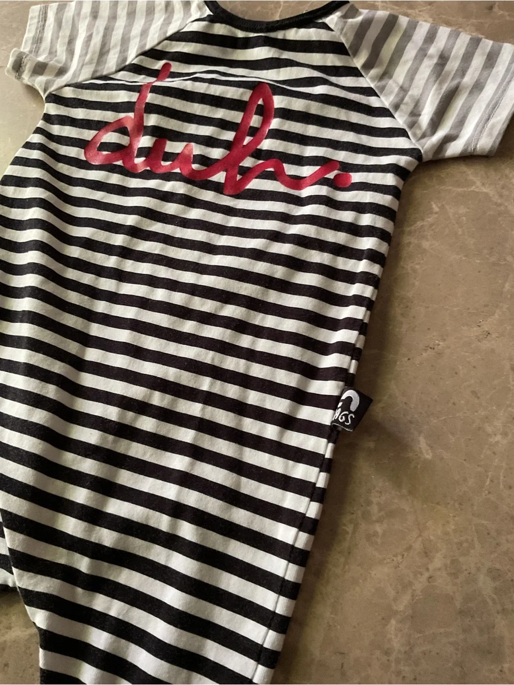 Rags to Raches romper! Black/white stripe DUH!